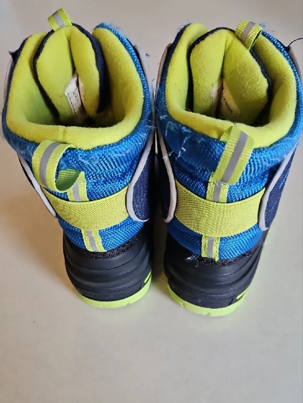 Kids Navy and Lime Waterproof Snow Boots